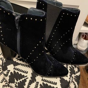 Blue Velvet Boots